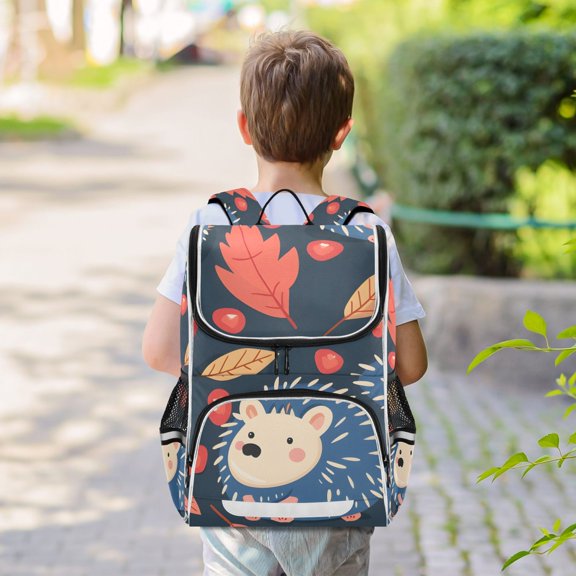 Hedgehog Apple Backpack Big Laptop Backpack Casual Daypack Quilted Large Capacity Large Bookbags