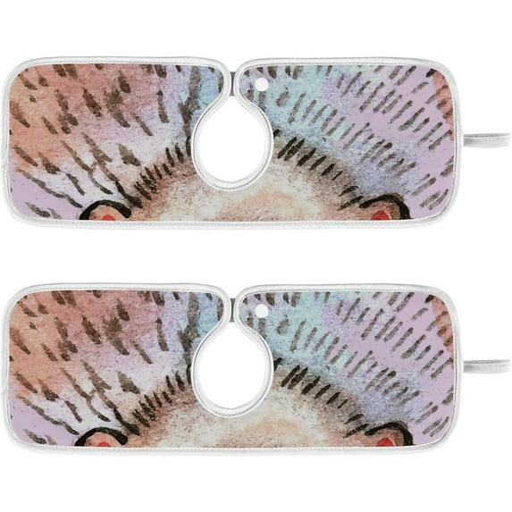 Hedgehog Autumn Cute Kitchen Sink Splash Guard for Faucet 2 Packs Faucet Absorbent Mats Vintage Retro Floral Faucet Handle Drip Catcher Quickly Drying Mat for Kitchen Counter Bathroom 30*5.5in