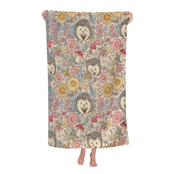 Hedgehog Bath Towel Soft and Highly Absorbent for Adults