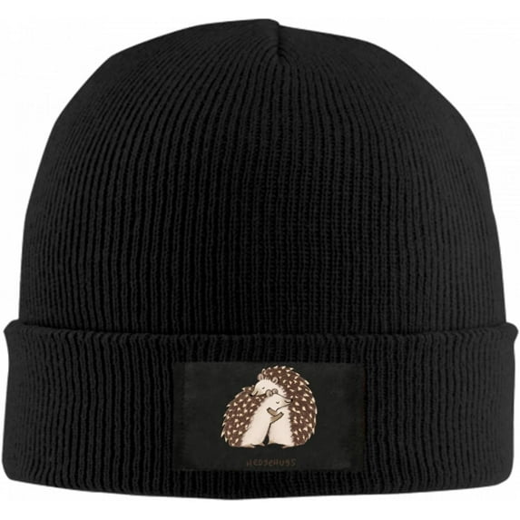 Hedgehog Beanie Hat for Women Men Winter Hat Cuffed Winter Beanie Warm Skull Cap Plain Knit Hat Cap