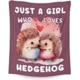 thumbnail image 1 of Hedgehog Blanket Gifts - 80x60 Inches Cute Throw Blanket for Girls - Pink Soft Fuzzy Blankets for Bed, Couch & Travel, 1 of 6