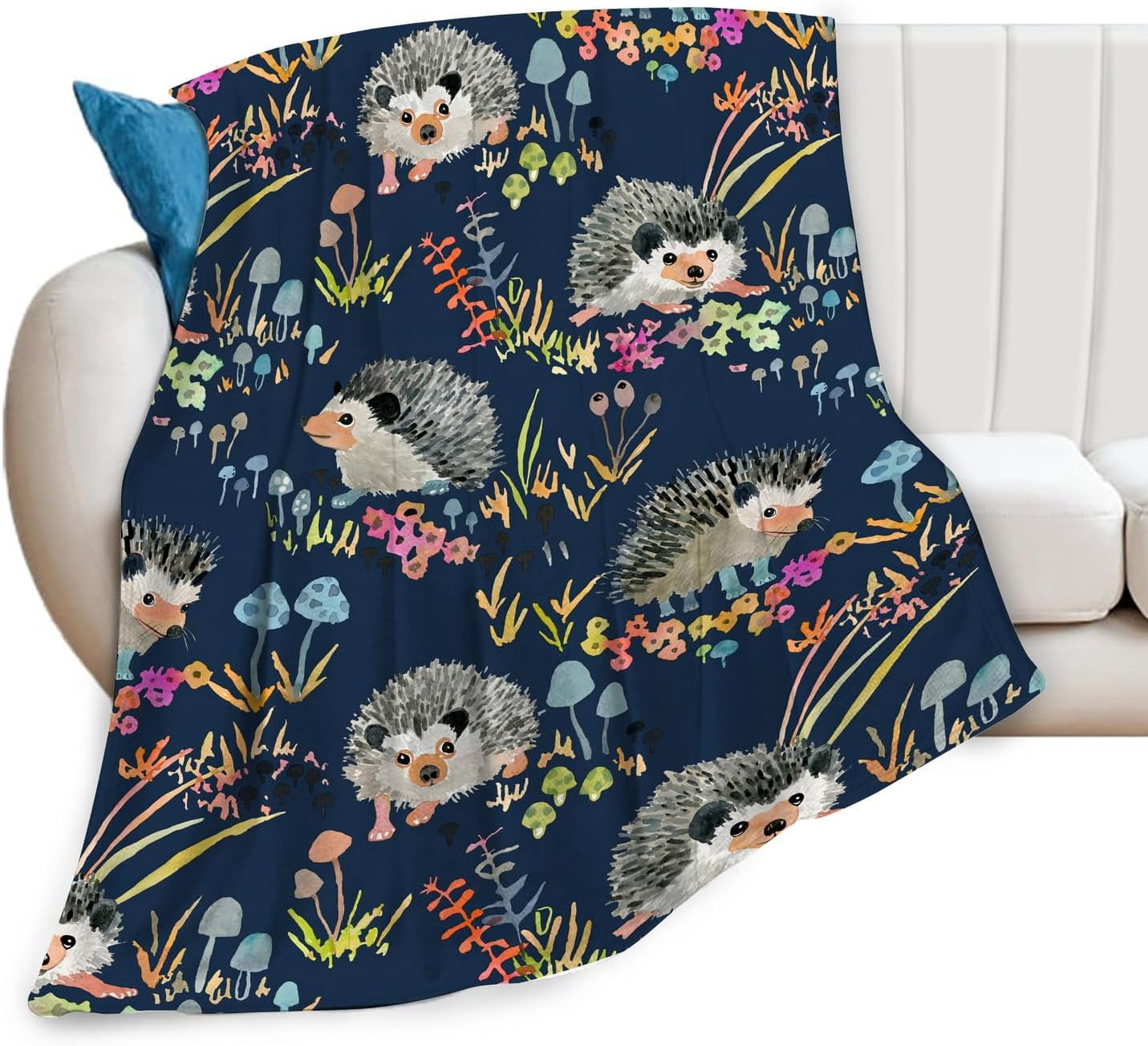 Hedgehog Blanket Hedgehog Gifts for Girls Women Hedgehog Throw Blanket for Kids Adults Soft Warm Cozy Fleece Blanket for Couch Sofa \u200bBed 40"x50"