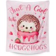 thumbnail image 1 of Hedgehog Blanket for Girls - 60"x80" Twin Size - Soft Fuzzy Plush Throws Gifts - Pink Cute Throw Blanket for Bed, Couch & Living Room, 1 of 6