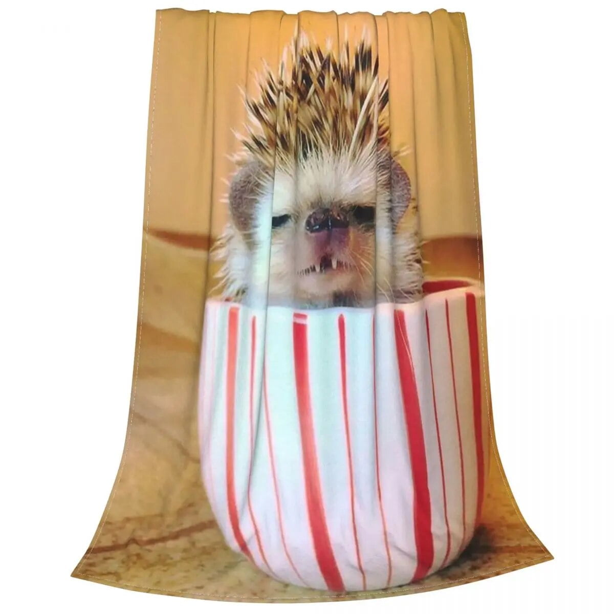 Hedgehog Blankets Flannel Decoration Cute Animal Portable Super Warm