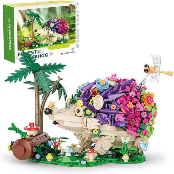 Hedgehog Building Sets, Flowers Animal Building Toys Collectible Gift (998 Pieces).
