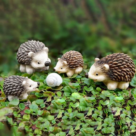Hedgehog Cake Topper Figurine, Mini Resin Animal for Fairy Garden