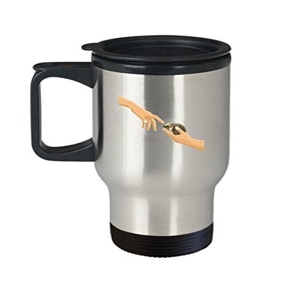 Hedgehog Coffee Cup - Reaching Out - Forest Animal Gifts -14 Oz Stainless Steel Travel Mug
