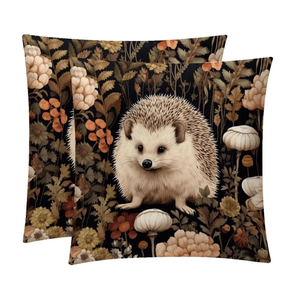 Hedgehog Covers Throw Pillow Set - 2 Pack Throw Pillow Inserts Included - Unique Patterns - 16x16, 18x18, 20x20 Inches for Home Decor - Throw Pillow - Decorative Pillows