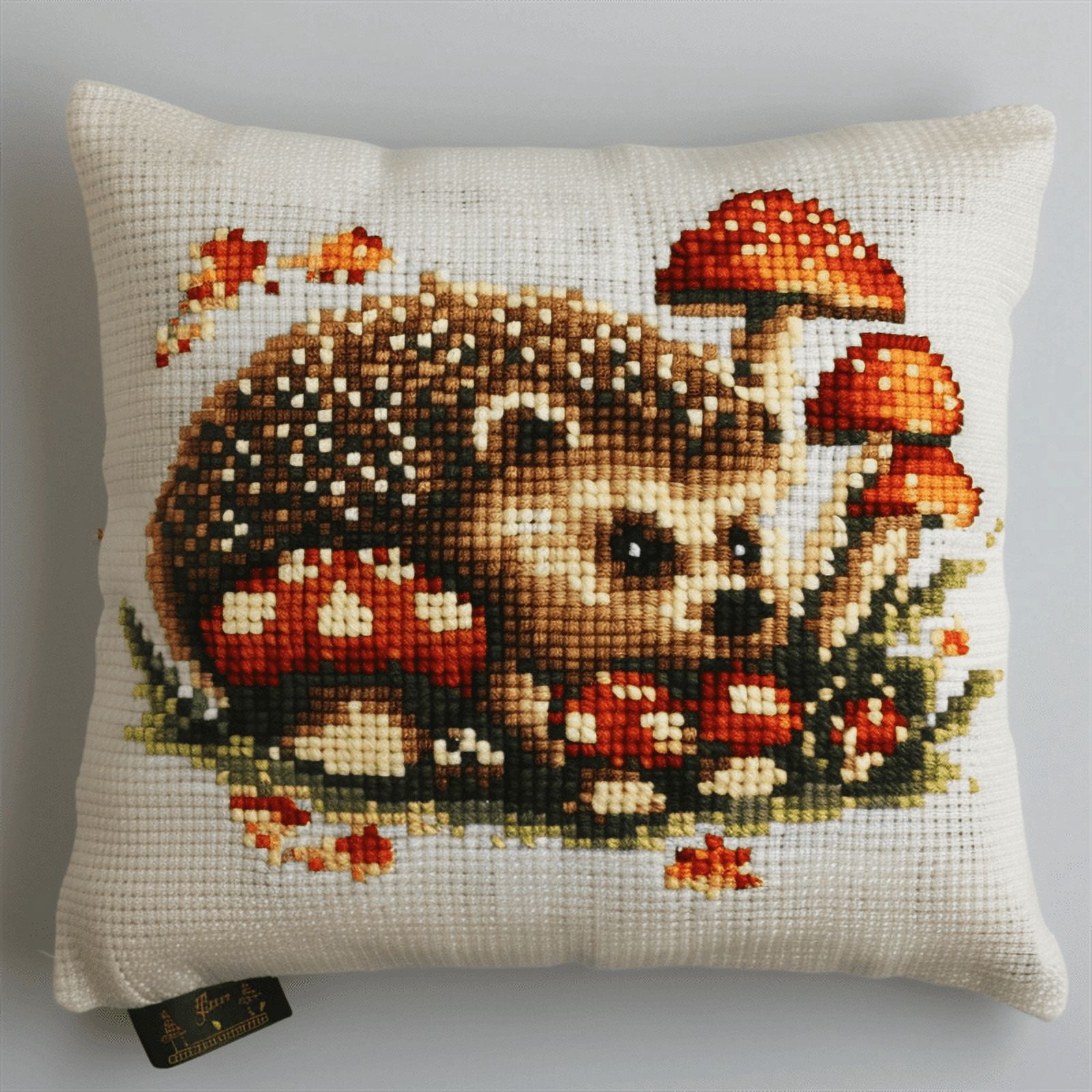 Hedgehog Cross Stitch Pillow Cases , 45X45cm , Cross Stitch Kits for Adults (11ct)