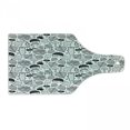 thumbnail image 1 of Hedgehog Cutting Board, Ecological Nature Elements Woodland Pattern Black and White Doodle Composition, Tempered Glass Cutting and Serving Board, Wine Bottle Shape, Black White, by Ambesonne, 1 of 1