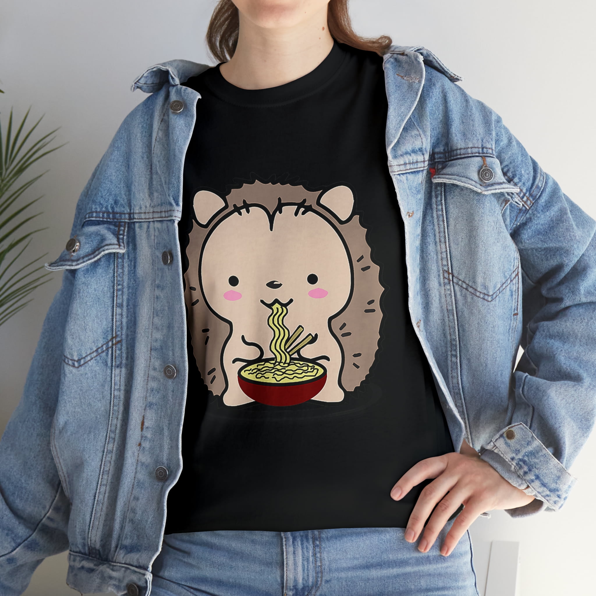 Hedgehog Eating Ramen Noodle Soup Cute Tee Shirt Hedgehog Eating Ramen Noodle Soup Cute Tee Shirt
