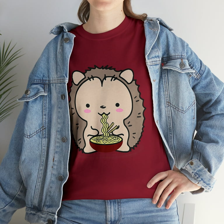 Hedgehog Eating Ramen Noodle Soup Cute Tee Shirt Hedgehog Eating Ramen Noodle Soup Cute Tee Shirt