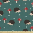 thumbnail image 1 of Ambesonne Hedgehog Fabric by the Yard Upholstery, Forest Life Mushrooms, 10 Yards, Multicolor, 1 of 4