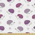 thumbnail image 1 of Hedgehog Fabric by the Yard, Watercolor Style Funny Smiling Spiny Mammals with Hand Drawn Daisy Flowers, Decorative Upholstery Fabric for Chairs & Home Accents, 5 Yards, Pink Purple White by Ambesonne, 1 of 4