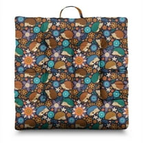 Hedgehog & Floral Print Japanese-Style Floor Pillow - Extra Thick & Fluffy Zabuton Cushion for Home Decor