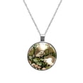 thumbnail image 1 of Hedgehog Glass Design Circular Pendant Necklace - Elegant Womens Necklaces, 1 of 5