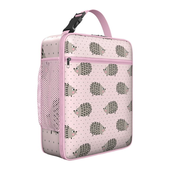 Hedgehog Insulated Lunch Bag Box Women Reusable Lunch Bag with Water Bottle Holder Portable Lunch Bag Office Travel