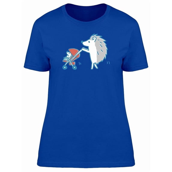 Hedgehog Mom And Baby Cartoon Tee Women's -Image by Shutterstock