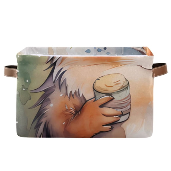 Hedgehog Mouse Leaves Storage Bins Baskets With Handles Storage Box Clothes Organizer Organization Toys