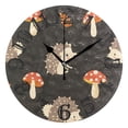 thumbnail image 1 of Hedgehog Mushroom 10 inch Wall Clocks Non Ticking Easy to Read Battery Decorative for Home Bathroom Kitchen Bedroom Living Room, 1 of 8