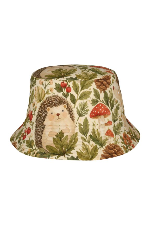 Hedgehog Mushroom Fisherman's Hat Casual and Breathable Sun Hat for Men and Women