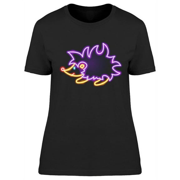 Hedgehog Neon Sign T-Shirt Women -Image by Shutterstock, Female Medium