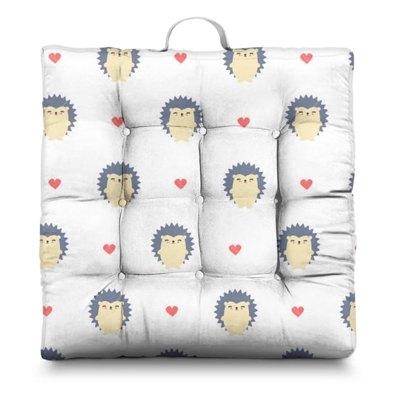 Hedgehog Night Sky Artistic Floor Pillow - Extra Soft & Supportive Japanese-Style Meditation Cushion for Adults