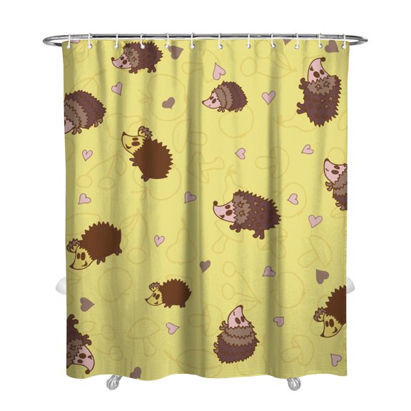 Hedgehog Night Sky Shower Curtain 72x84 Inch Adorable Artistic Design Fade-Resistant Quick-Dry Bathroom Decor