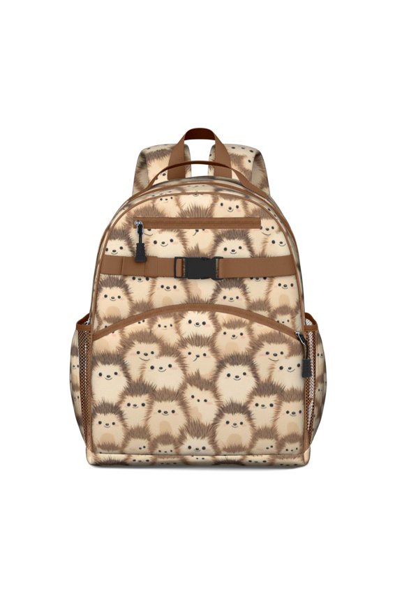 Hedgehog Pattern Backpack for School,Cute School Bag,Schoolbag with Adjustable Shoulder Straps & Padded Back,15.25"x11.5"x5.25"