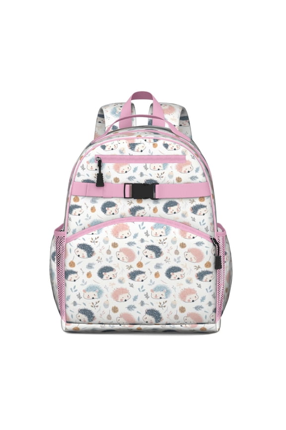 Hedgehog Pattern Backpack for School,Cute School Bag,Schoolbag with Adjustable Shoulder Straps & Padded Back,15.25"x11.5"x5.25"