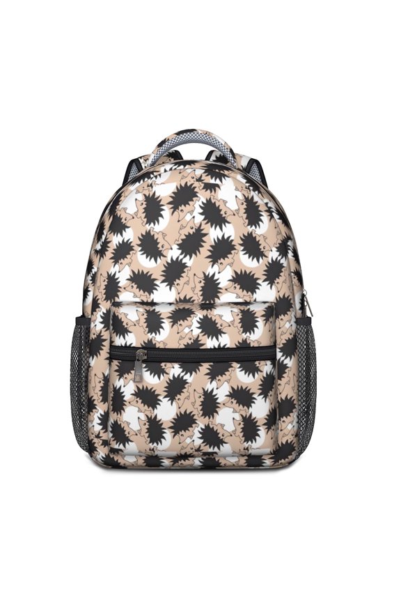 Hedgehog Pattern Backpack for School,Cute School Bag,Schoolbag with Adjustable Shoulder Straps & Padded Back,15.3"x11"x6.7"