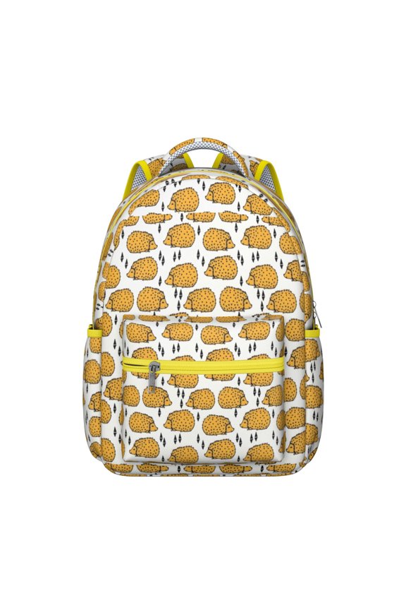 Hedgehog Pattern Backpack for School,Cute School Bag,Schoolbag with Adjustable Shoulder Straps & Padded Back,15.3"x11"x7.1".﻿