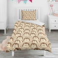 thumbnail image 1 of Hedgehog Pattern Duvet Cover and Pillowcase Set for Single Bedding, Bedroom Accessories for Kids Teens, 1 of 5
