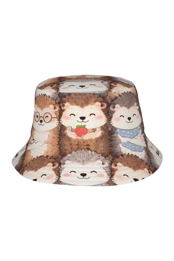 Hedgehog Pattern Fisherman's Hat Lightweight and Breathable Sun Hat Suitable for Both Men and Women