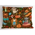 thumbnail image 1 of Hedgehog Pillow Sham Forest Fauna Habitants Fox Wolf Bear Raccoon Skunk Snail Butterflies and Mushrooms, Decorative Standard King Size Printed Pillowcase, 36 X 20 Inches, Multicolor, by Ambesonne, 1 of 2