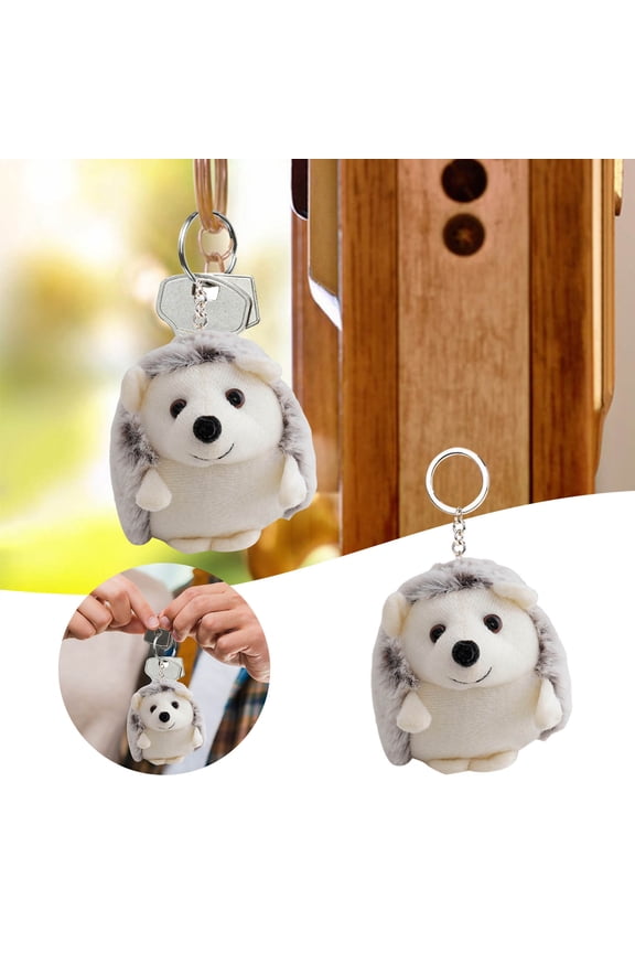Cute Hedgehog Plush Toy Keychain Soft Pendant Doll for Backpacks Gifts Home Decor (9x9x3cm)