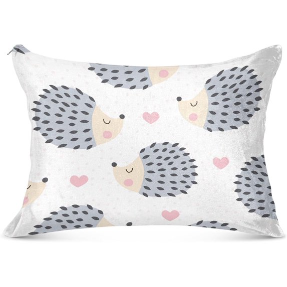 Hedgehog Polka Dot Pillowcase Standard Size, Super Soft Pillow Shams Covers, Plush Cozy Pillow Cases with Zipper, 20" X 26"(352) Home Decor Gifts
