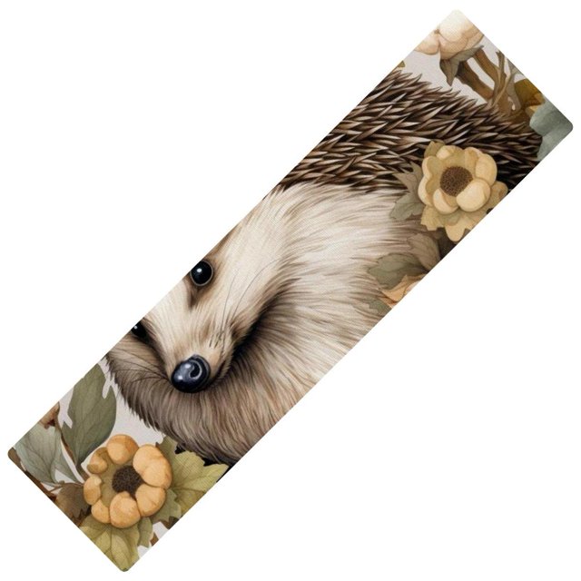 Hedgehog Rectangular Kitchen Runner Rubber Mats, 15.7"x59", Washable