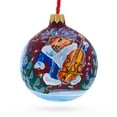 thumbnail image 1 of Hedgehog Serenading with Cello Glass Ball Christmas Ornament 3.25 Inches, 1 of 5