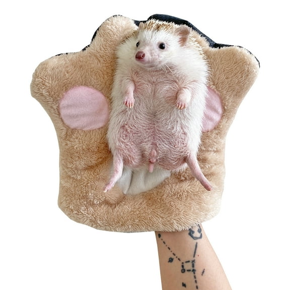Hedgehog Sleeping Bag Pouch Cuddle Sack Small Animal Handling Calming Glove Anti Bite Stab Proof Protection ( White )