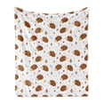 thumbnail image 1 of Hedgehog Soft Flannel Fleece Blanket, Love of Nature Theme Nuts Leaves Mushrooms and Playful Woodland Animal Composition, Cozy Plush for Indoor and Outdoor Use, 60" x 80", Multicolor, by Ambesonne, 1 of 5