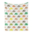 thumbnail image 1 of Hedgehog Soft Flannel Fleece Blanket, Print of Pencil Drawn Colorful Hedgehogs Arranged on a Plain Background, Cozy Plush for Indoor and Outdoor Use, 50" x 60", White and Multicolor, by Ambesonne, 1 of 5