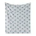 thumbnail image 1 of Hedgehog Soft Flannel Fleece Blanket, Watercolor Effect Hedgehogs Smiling on Monochrome Lines Background, Cozy Plush for Indoor and Outdoor Use, 50" x 70", Pale Blue Grey and White, by Ambesonne, 1 of 6