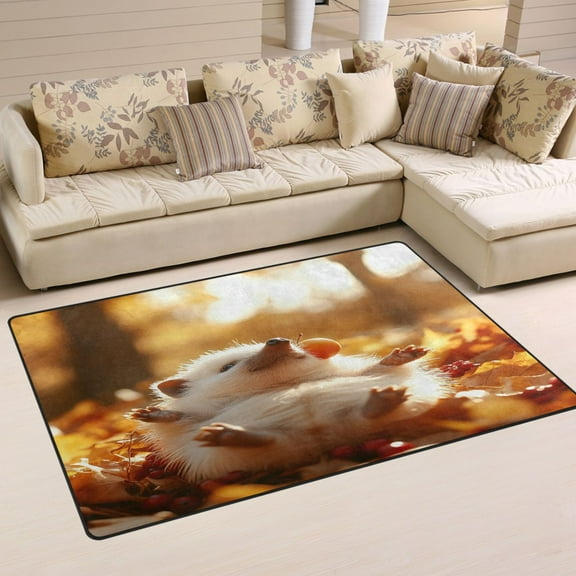 Hedgehog Soft Polyester Area Rug 60''x39'', Non Slip, Memory Foam, Water Absorbent