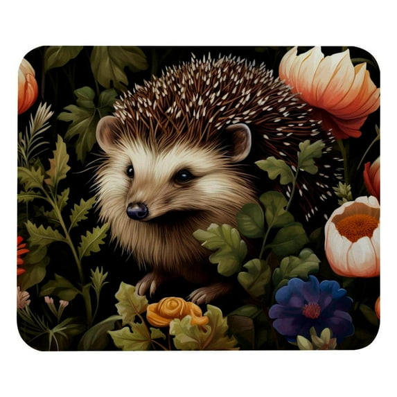 Hedgehog Square Desk Mat Gaming Mouse Pad, 8.3x9.8 Inch Non-Slip Rubber Bottom Printed Design - Suitable for Office and Gaming