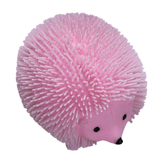 Hedgehog Squeeze Toy Soft Spiky Texture Stress Relief Animal Figurine Squeezable Anxiety Relief Hand Toy Light pink