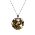 thumbnail image 1 of Hedgehog Stunning Glass Circular Pendant Necklace - Women's Necklaces, Necklaces, 1 of 1