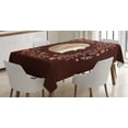 thumbnail image 1 of Ambesonne Hedgehog Tablecloth Rectangular Table Cover, Leaf and Berry Wreath, 52"x70", Vermilion Eggshell, 1 of 4