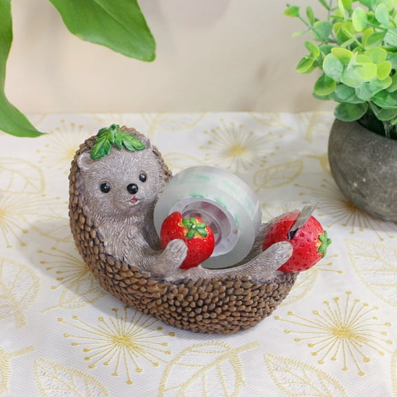 Hedgehog Tape Dispenser, Cute Resin Animal Desktop Tape Holder with Serrated Metal Cutter, Office Supplies for Home Desk Organization, Fun and Decorative Tape Dispenser Gift for Students and Friends