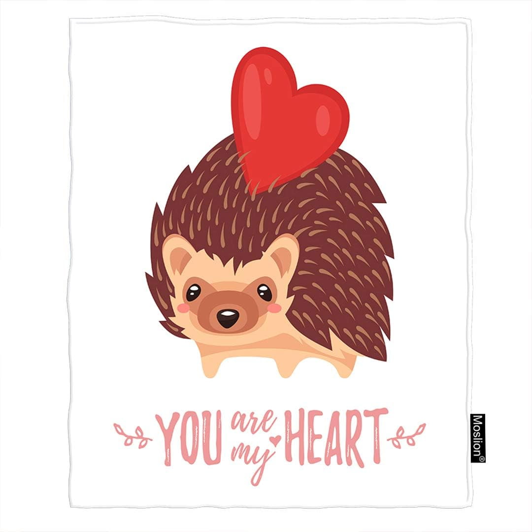 Throw Blanket with Fur red heart main image 0